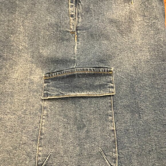 RE Generation jeans Blue Denim Maxi Skirt with Pockets Sz. XL NWT - Picture 8 of 13